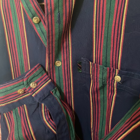 Vintage Colours by Alexander Julian Striped Button Down Shirt Large - Picture 2 of 6